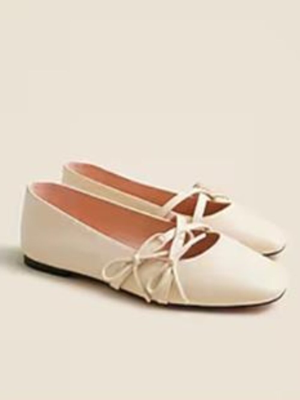J Crew Quinn bow strap ballet flats in leather